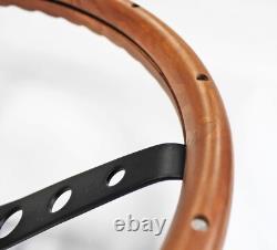 1967 68 Pontiac GTO Firebird LeMans Grant Wood Steering Wheel Black Spokes 15