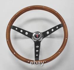 1967 68 Pontiac GTO Firebird LeMans Grant Wood Steering Wheel Black Spokes 15