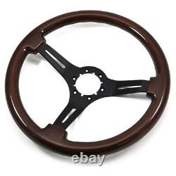 1968-1982 Corvette Steering Wheel Wood With Black Anodized Spokes 14