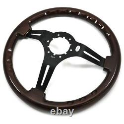 1968-1982 Corvette Steering Wheel Wood With Black Anodized Spokes 14