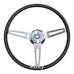 1969 1970 Chevelle Cushion Grip 3 Spoke Steering Wheel Black