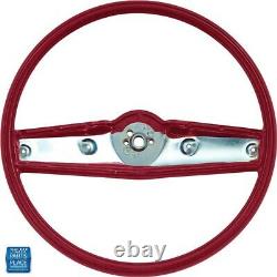 1969-1970 Chevy Cars Standard 2 Spoke Plastic Bare Steering Wheel Red EA