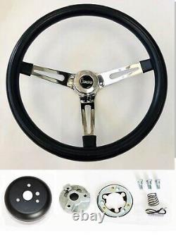 1969-1994 Camaro Grant Black Grip Chrome Spokes Steering Wheel 13 1/2 Camaro Cap