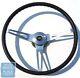 1969-72 Chevy Black Cushion Grip 14 Steering Wheel Kit New Bowtie Center Cap