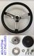 1970-73 C10 C20 Blazer Black Chrome Spokes Steering Wheel 13 1/2 Red/blk Bowtie