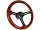 1974-94 Chevy Truck C10 S10 K10 Black Wood Steering Wheel Kit, Silver Bow Tie