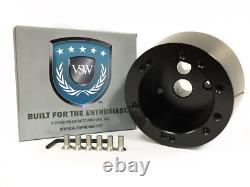 1974-94 Chevy Truck C10 S10 K10 Black Wood Steering Wheel Kit, Silver Bow Tie