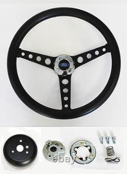 1975-1977 Bronco 70-77 F100 F150 F250 F350 Black on Black steering wheel 14 1/2
