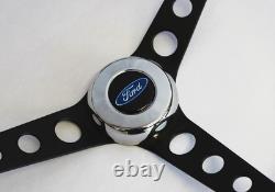 1975-1977 Bronco 70-77 F100 F150 F250 F350 Black on Black steering wheel 14 1/2