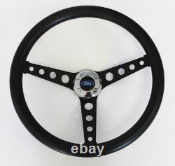 1975-1977 Bronco 70-77 F100 F150 F250 F350 Black on Black steering wheel 14 1/2