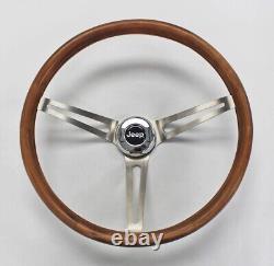 1976-1995 Jeep CJ7 CJ5 YJ Wrangler 15 Wood Steering Wheel Stained Grip 15