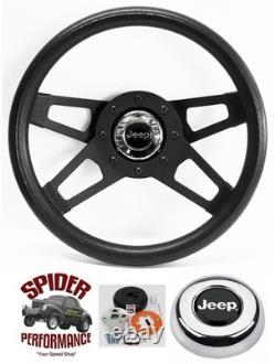 1976-1995 Jeep steering wheel 13 1/2 BLACK 4 SPOKE