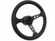 1985-92 Camaro Iroc Z28 14 Black Leather 6-bolt Steering Wheel Kit, Red Z28