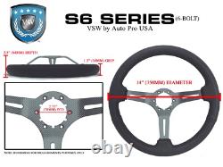 1985-92 Camaro IROC Z28 14 Black Leather 6-Bolt Steering Wheel Kit, Red Z28