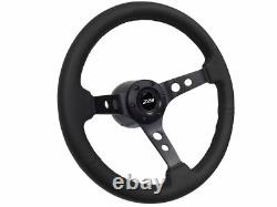 1990-2002 Chevy Camaro Z28 6 Bolt S6 Black Leather Steering Wheel Kit, White Z28