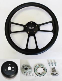 1995-99 Chevrolet Full Size Pick Up Black on Black Steering Wheel 14 Bowtie Cap