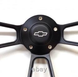 1995-99 Chevrolet Full Size Pick Up Black on Black Steering Wheel 14 Bowtie Cap