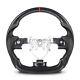 1x Hydro Dip Carbon Fiber Steering Wheel For Subaru Wrx Sti 2008-2014 Nappa Grip