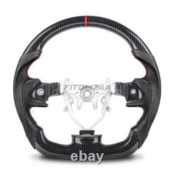 1X Hydro Dip Carbon Fiber Steering Wheel For Subaru WRX STI 2008-2014 Nappa Grip