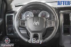 2009 2010 2011 2012 Dodge Ram 1500 2500 3500-Leather Steering Wheel Cover, Black