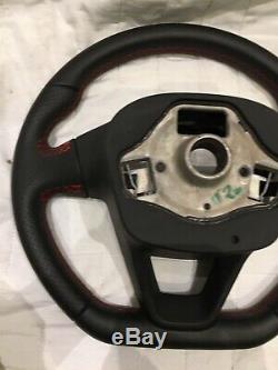 2013-2020 Seat 6f Leon Ibiza Arona Flat Bottem Steering Wheel Fr Red Stitching