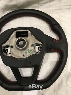 2013-2020 Seat 6f Leon Ibiza Arona Flat Bottem Steering Wheel Fr Red Stitching