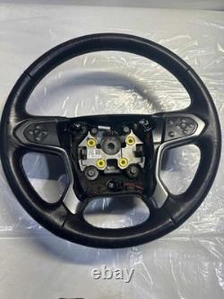 2014-2020 Chevy Silverado 1500 Tahoe Suburban Steering Wheel Leather Black OEM