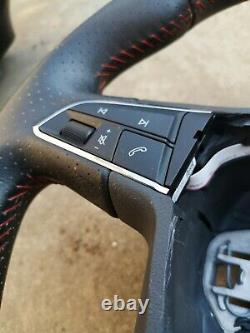 2014 Genuine Seat Leon FR Steering Wheel Black Leather Flat Bottom 5F0419091