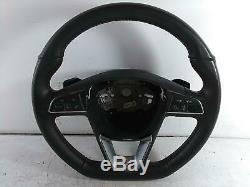 2014 SEAT LEON FR 3 Spoke Leather Multifunction DSG Paddle Steering Wheel 454