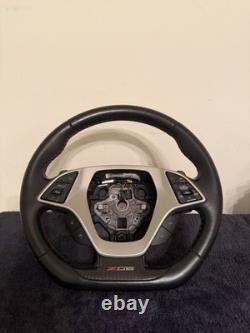 2015-2019 C7 Corvette Z06 OEM Steering Wheel Black with Carbon Fiber Red Stitch