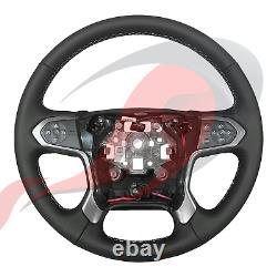 2015-2019 Silverado 2500HD & 3500HD GM Black Leather Steering Wheel 84483749