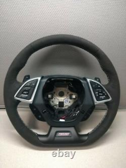2016-2021 Camaro SS Heated Automatic Suede Steering Wheel Gray Stitching & FCA