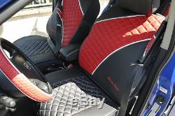 2016 Black Red Car Seat Cover with Shift Knob Seat Belt Steering Wheel Covers Set