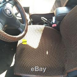 2016 Dark Brown Seat Cover Steering Wheel Shift Knob Headrest Pillow 3D Style