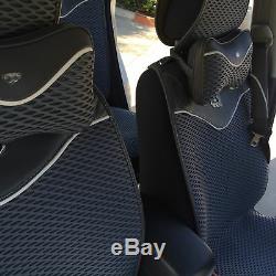 2016 Grey Car Seat Cover Steering Wheel Shift Knob Belt Headrest Pillow 3D Style
