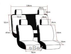 2016 Grey Car Seat Cover Steering Wheel Shift Knob Belt Headrest Pillow 3D Style