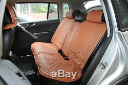 2016 Orange Brown Seat Belt Steering Wheel Shift Knob Front &Back Car Seat Cover