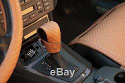 2016 Orange Brown Seat Belt Steering Wheel Shift Knob Front &Back Car Seat Cover