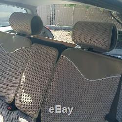 2016 Tan Car Seat Covers Steering Wheel Shift Knob Belt Headrest Pillow 3D Style