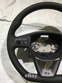 2017+ Seat 6f Leon Ibiza Arona Flat Bottem Steering Wheel Fr Red Stitching Mint