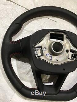 2017+ Seat 6f Leon Ibiza Arona Flat Bottem Steering Wheel Fr Red Stitching Mint