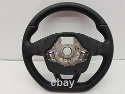 2017 Seat Ibiza 6p Fr Black Leather Flat Bottom Steering Wheel Oem 5f0419091r