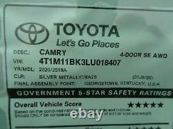 2020 Toyota Camry 2020 Camry SE All Wheel Drive Silver Paint