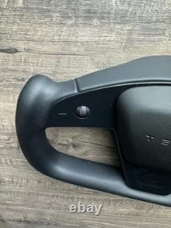 2021-2025 Tesla Model S X Yoke steering wheel black OEM 1622612-00-G