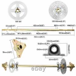 29 Go kart ATV Rear Live Axle Kit Front Steering Wheel Tie Rod 6 Wheels + Seat