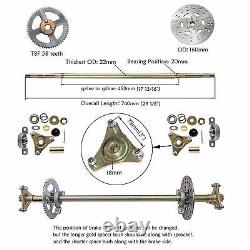 29 Rear Axle Kit Front Steering Wheel Tie Rod Brake 6 Wheels Quad Go kart Seat