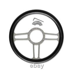 30 Manual Chrome Steering Column with 14 9 Holes Steering Wheel & Horn Button