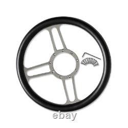 30 Manual Chrome Steering Column with 14 9 Holes Steering Wheel & Horn Button