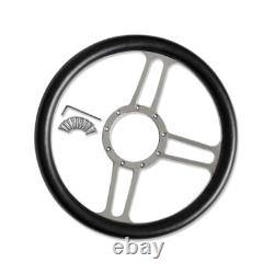 30 Manual Chrome Steering Column with 14 9 Holes Steering Wheel & Horn Button