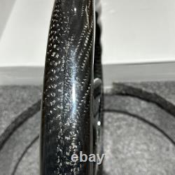 320mm 13 Flat Racing Steering Wheel Carbon Fiber Gloss Semicircle Jet 6 Holes